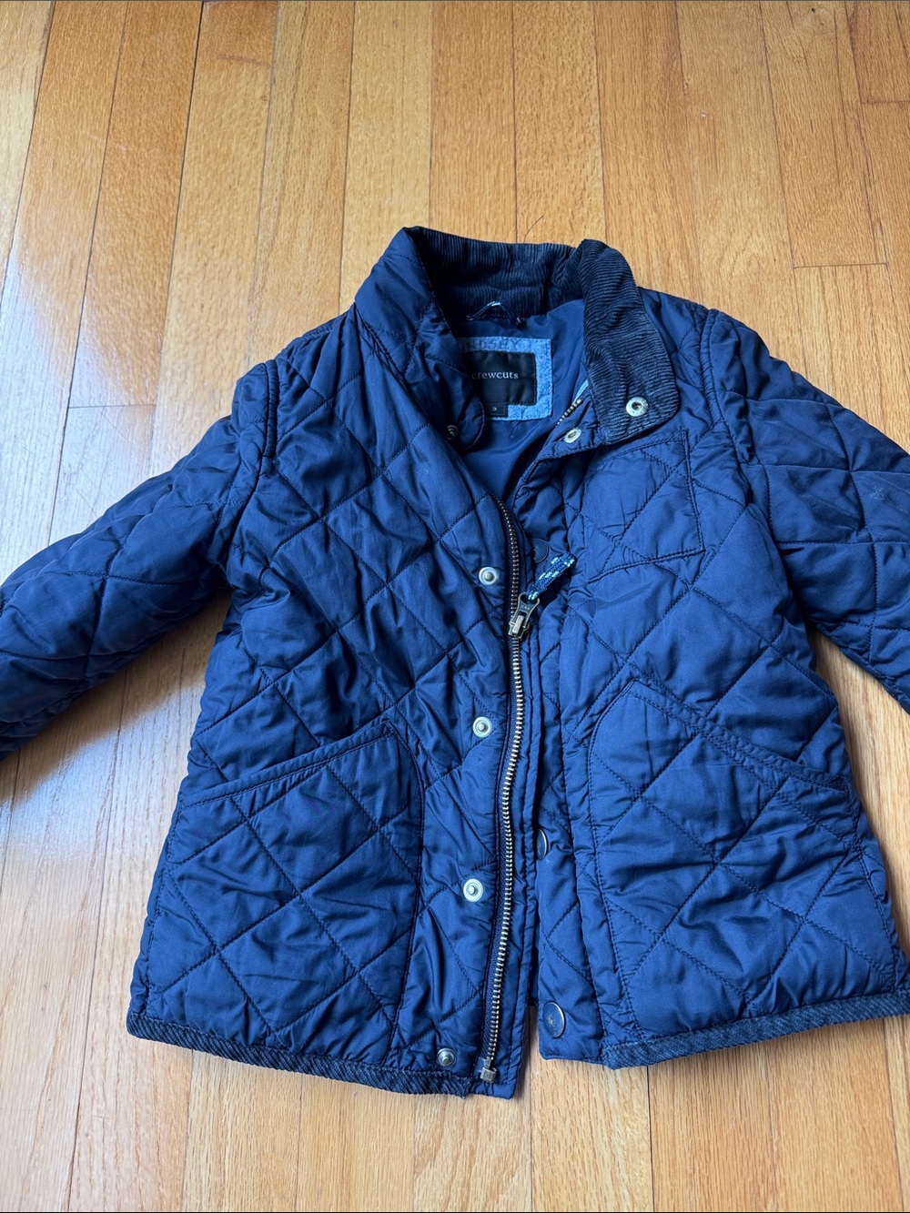 Crew Cuts Navy blue Quilted Girls Jacket Sz 3